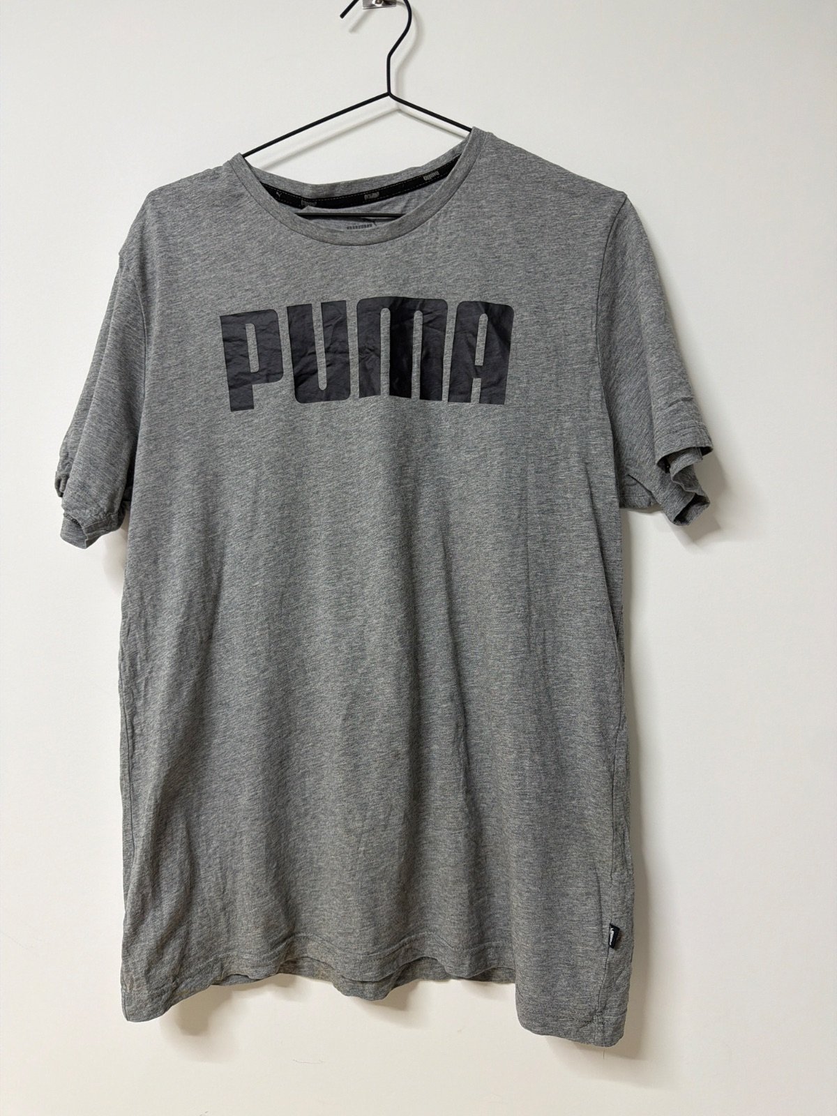 Puma camiseta gris jaspeado logo Talla L Streetwear Deporte