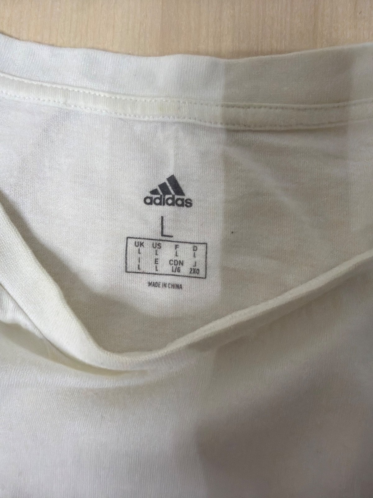 Camiseta Adidas Talla L Blanca Logo Degradado Vintage — foto 6