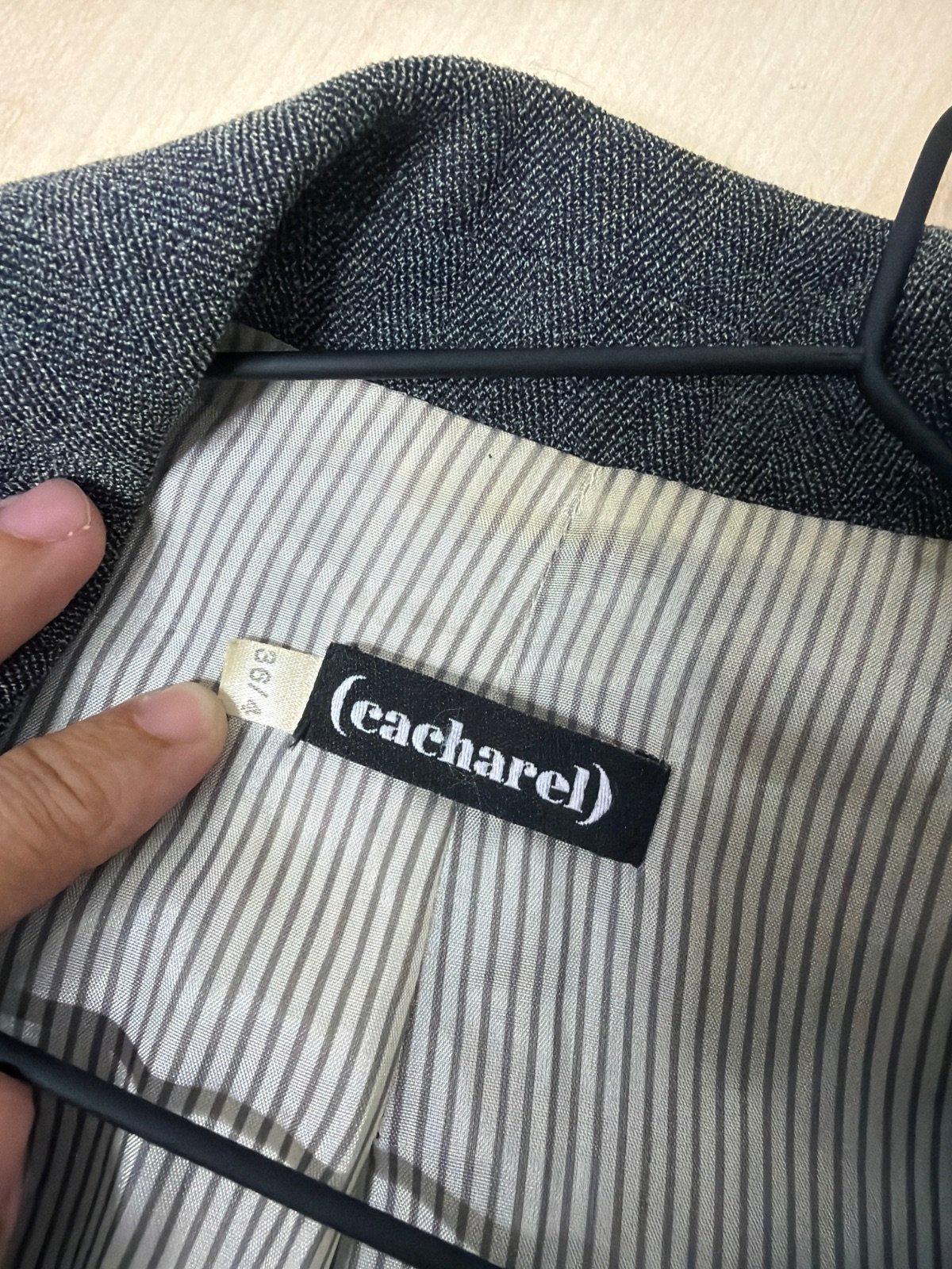 Cacharel Blazer cruzado espiga gris Vintage Francia — foto 4