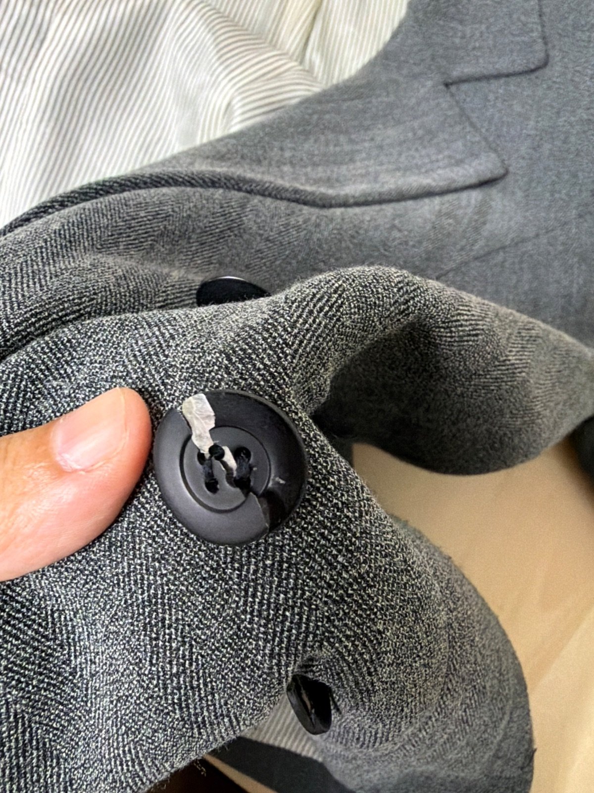 Cacharel Blazer cruzado espiga gris Vintage Francia — foto 5