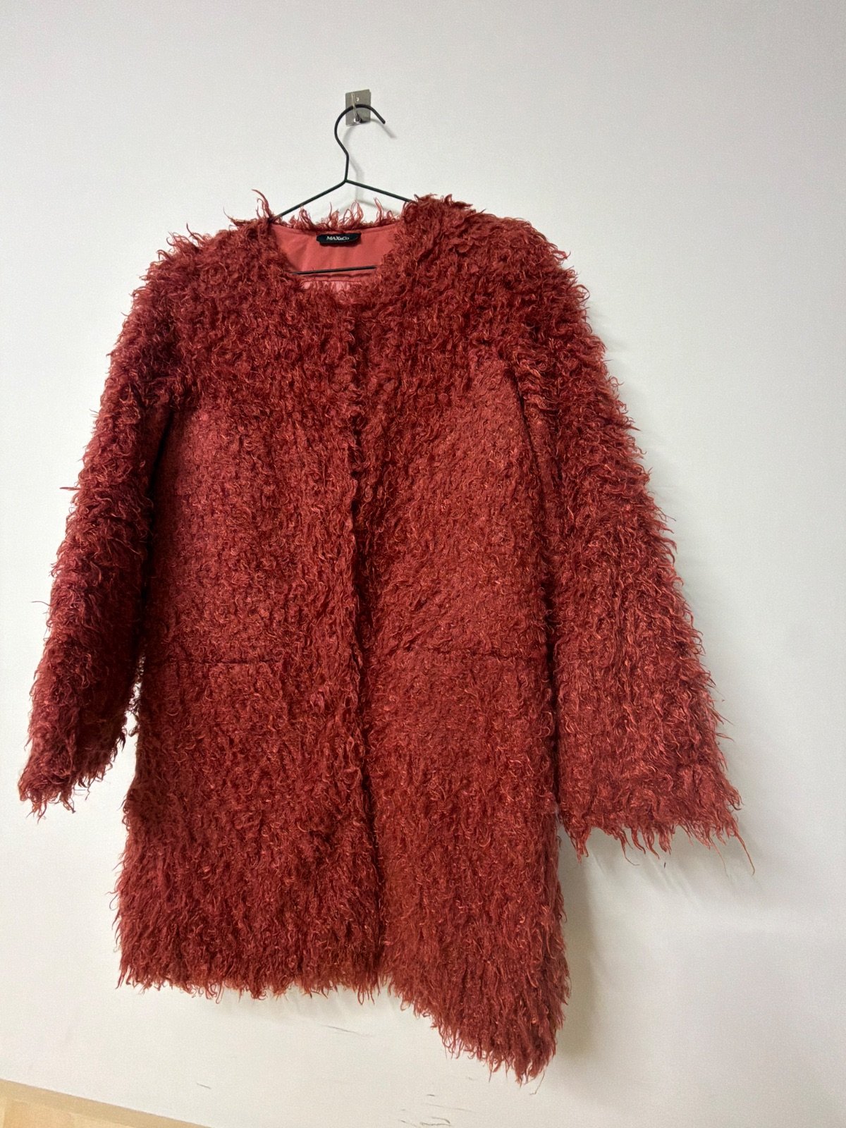 Max&Co abrigo pelo rizado borreguito teja Talla S/M vintage — foto 3