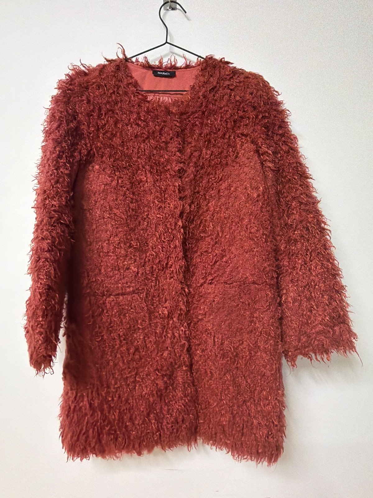 Max&Co abrigo pelo rizado borreguito teja Talla S/M vintage — foto 4