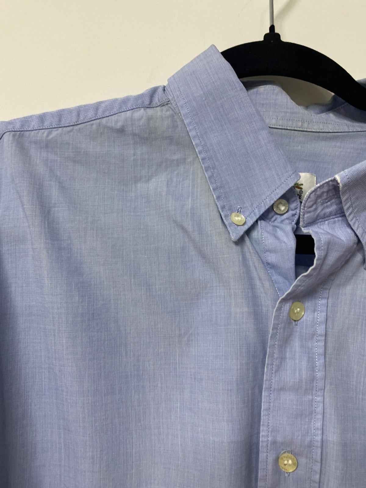 Lacoste camisa manga larga chambray azul celeste vintage — foto 3