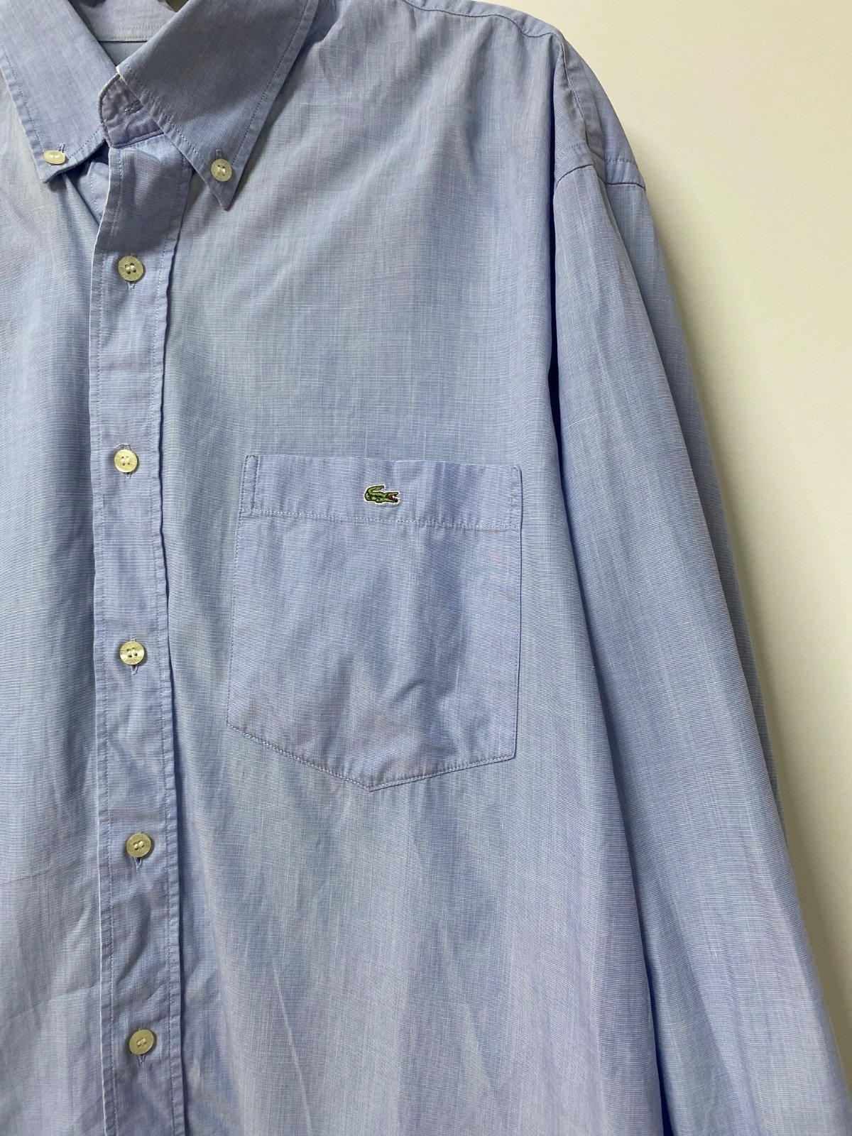 Lacoste camisa manga larga chambray azul celeste vintage — foto 2