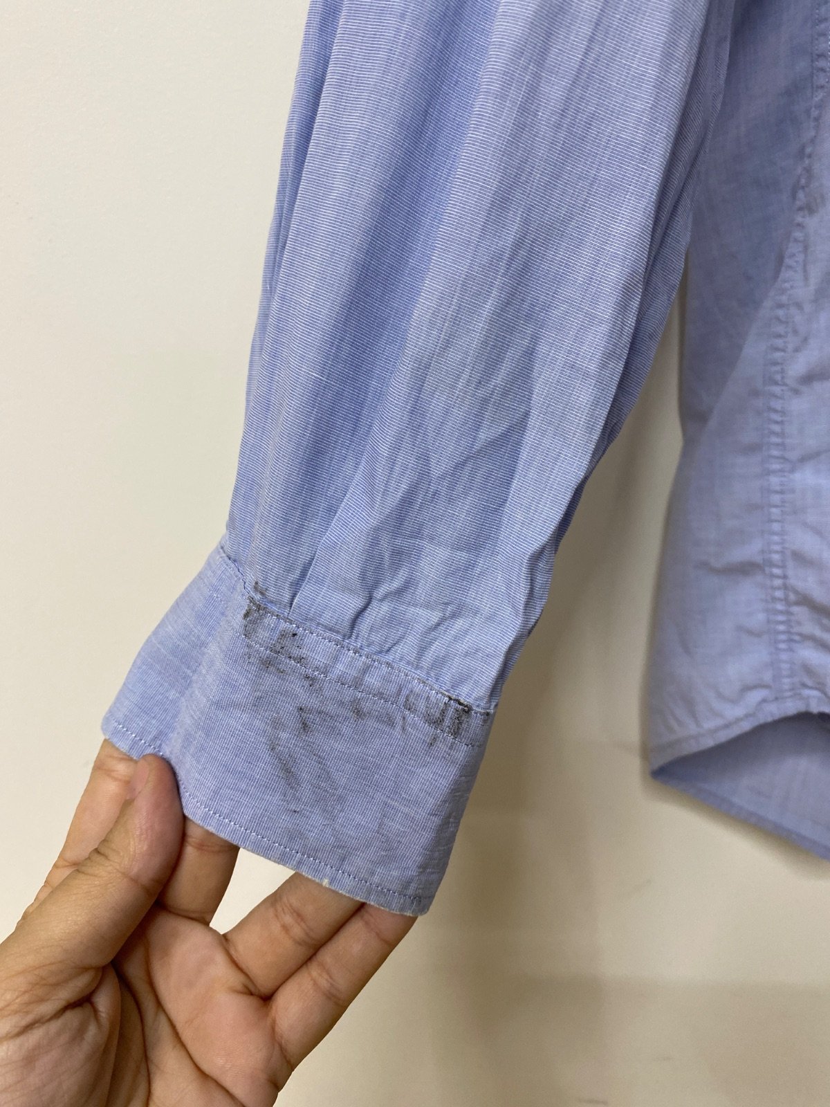 Lacoste camisa manga larga chambray azul celeste vintage — foto 4