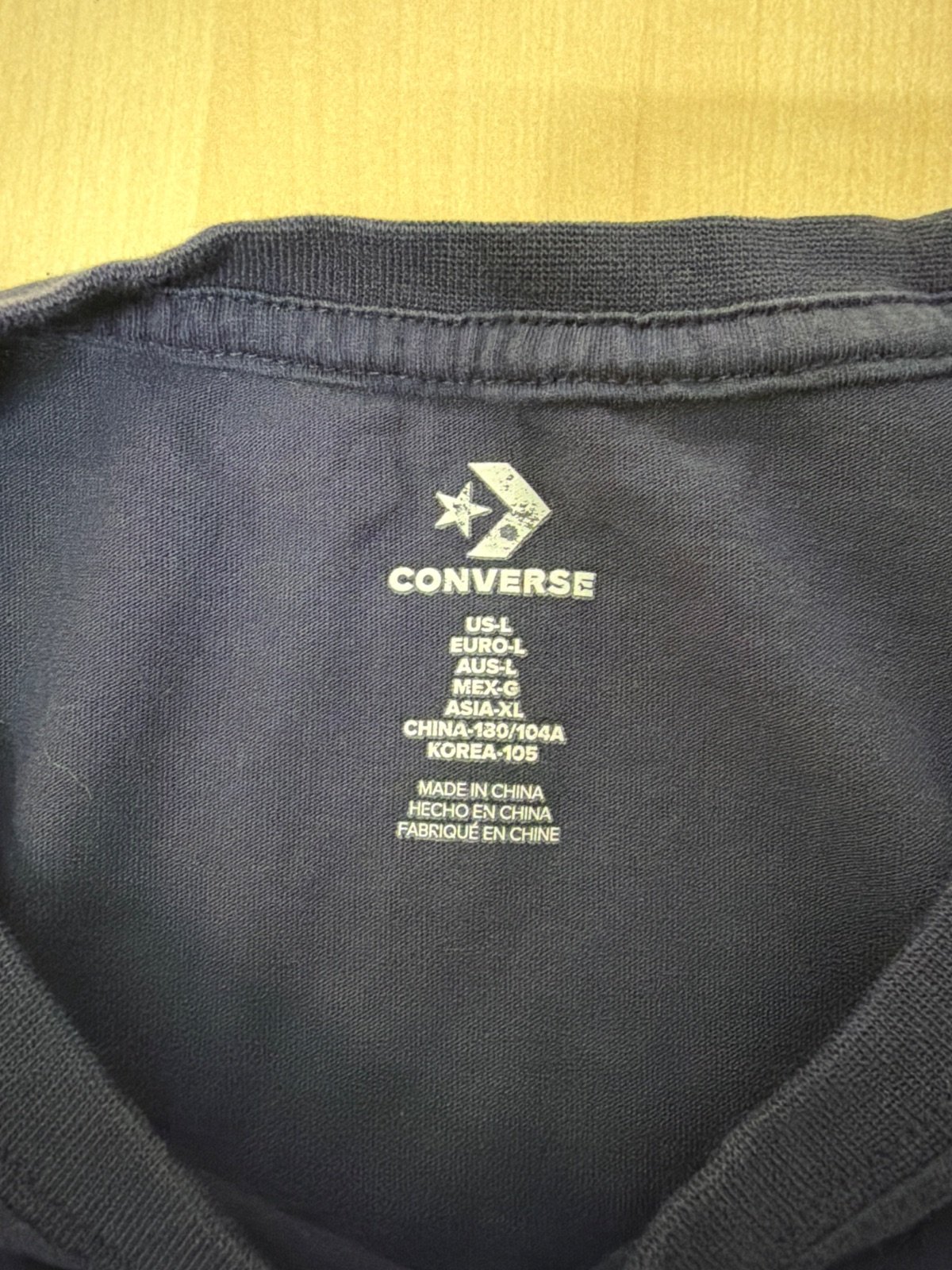 Camiseta Converse Retro 2012 Logo Star Chevron Azul Marino Talla L — foto 3