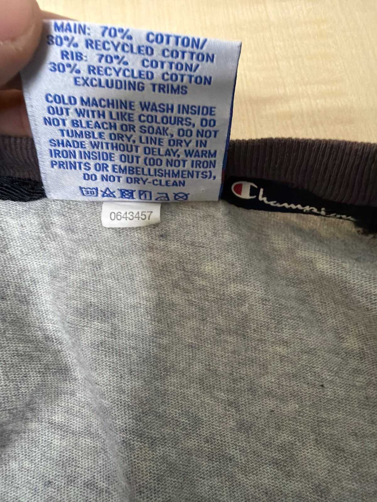 Champion camiseta manga corta raglán gris burdeos vintage — foto 6