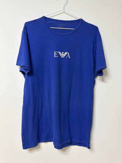 Emporio Armani camiseta azul klein Talla XL logo EA