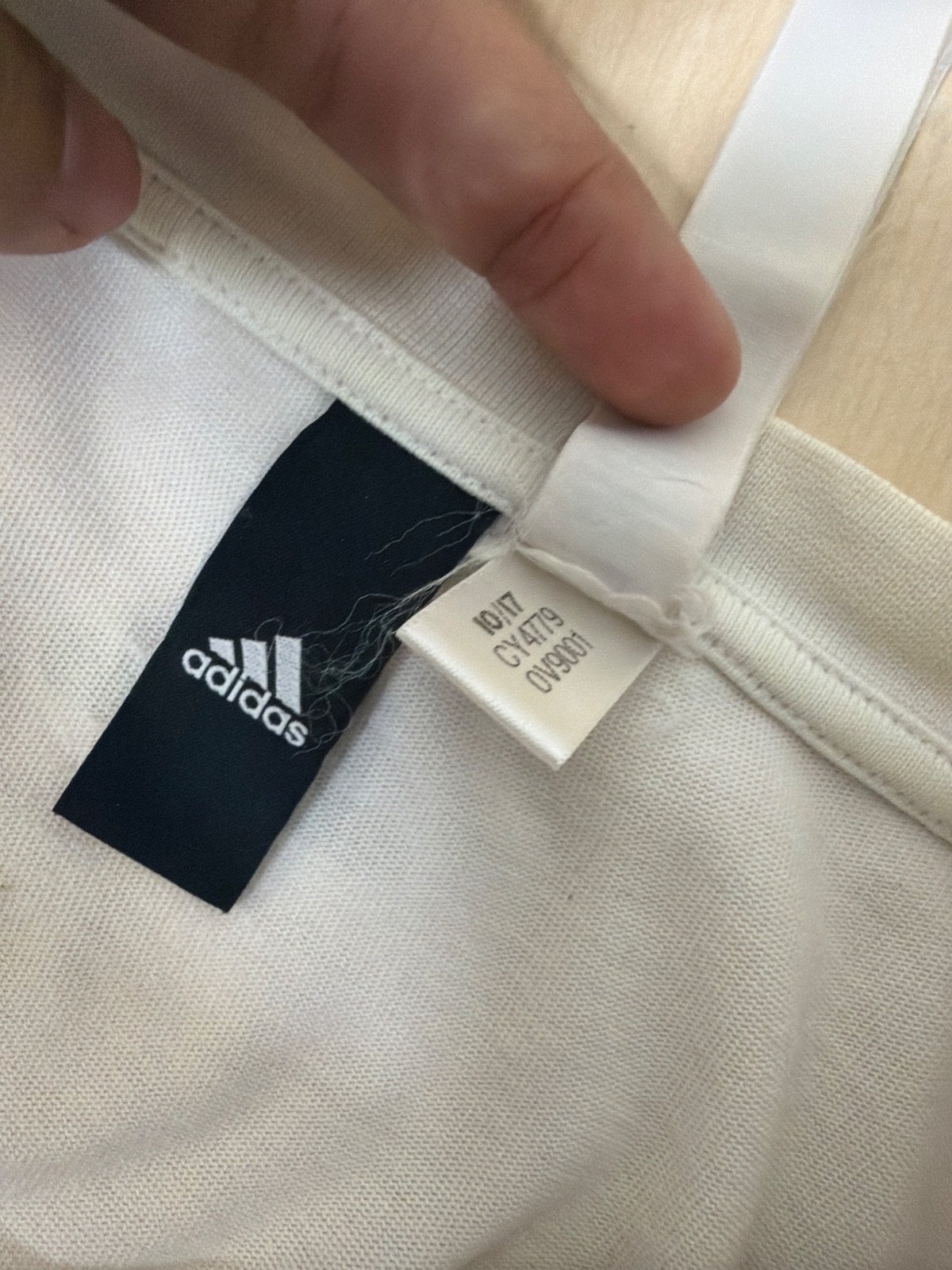 Camiseta Adidas colorblock blanco gris marino Talla M Vintage — foto 4