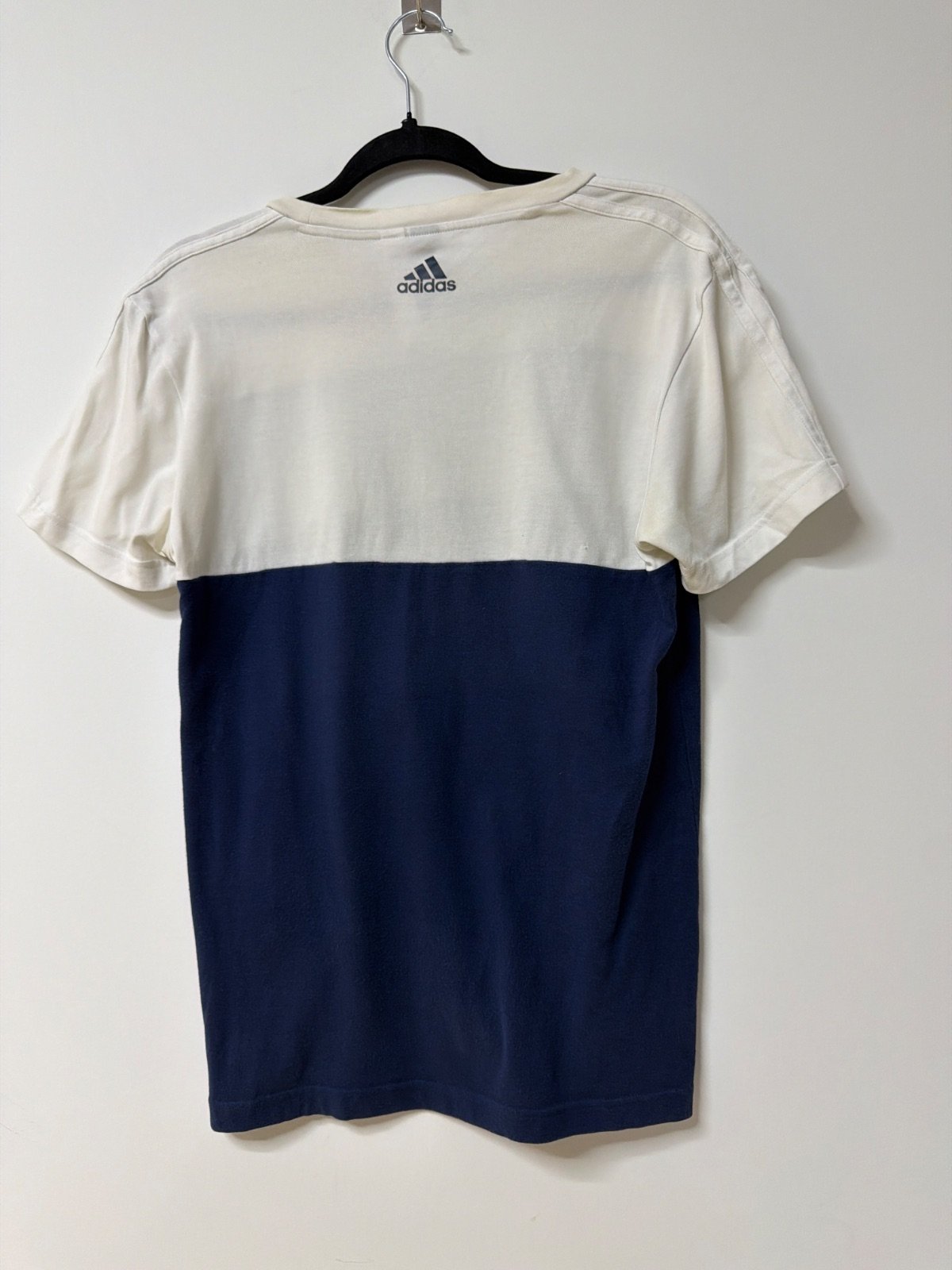 Camiseta Adidas colorblock blanco gris marino Talla M Vintage — foto 2
