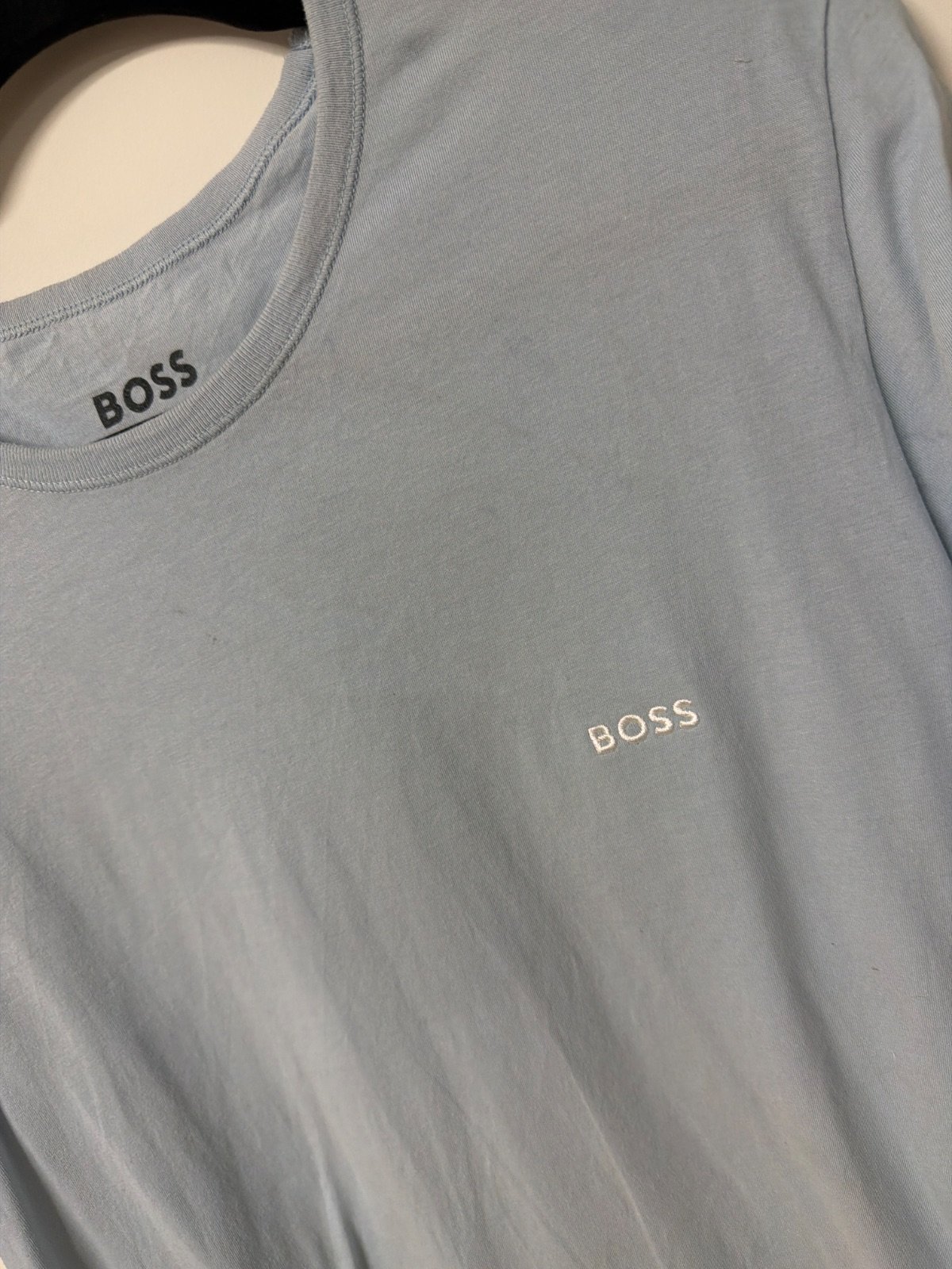 BOSS camiseta manga corta azul celeste logo bordado básica — foto 2
