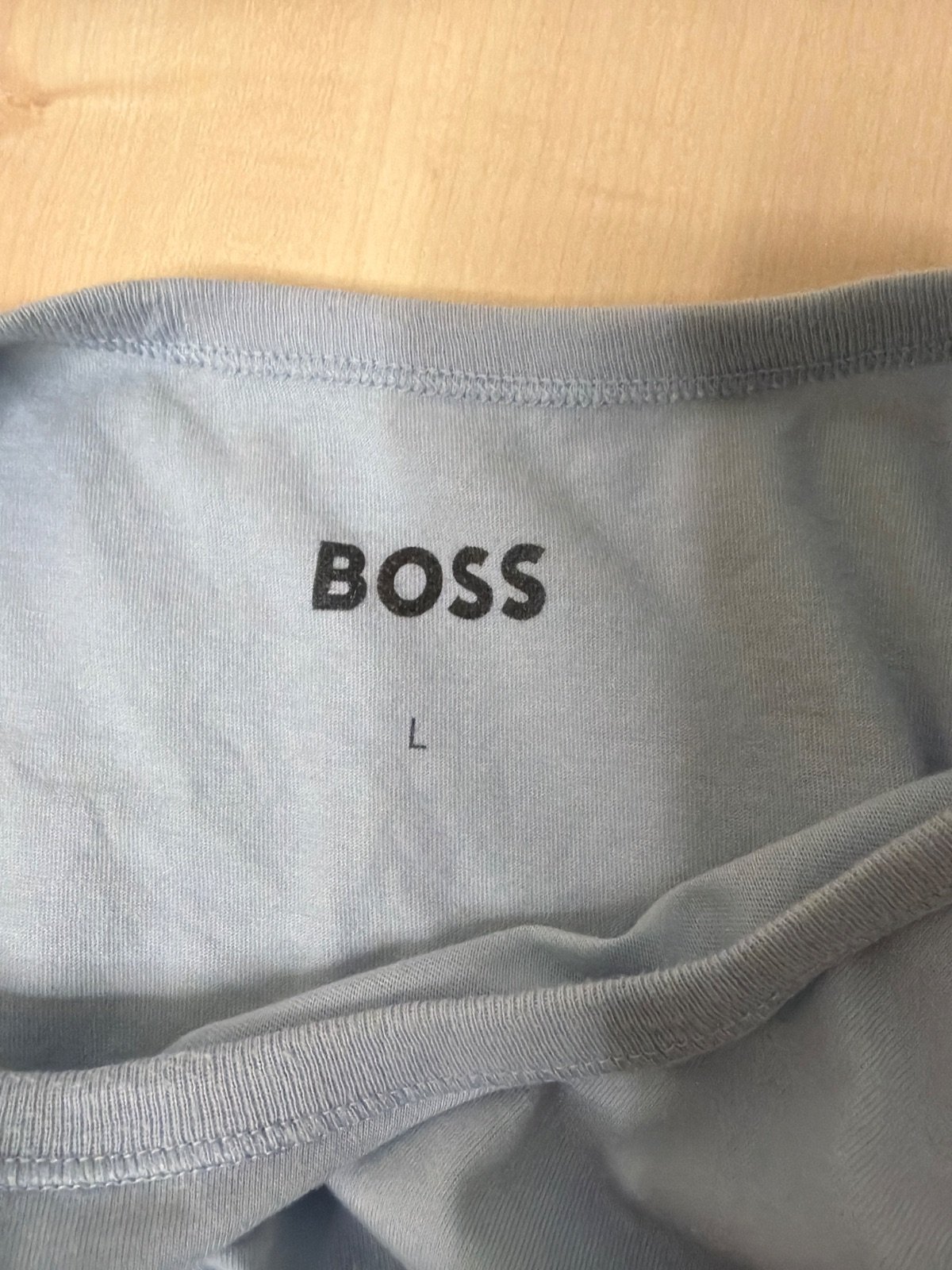 BOSS camiseta manga corta azul celeste logo bordado básica — foto 4