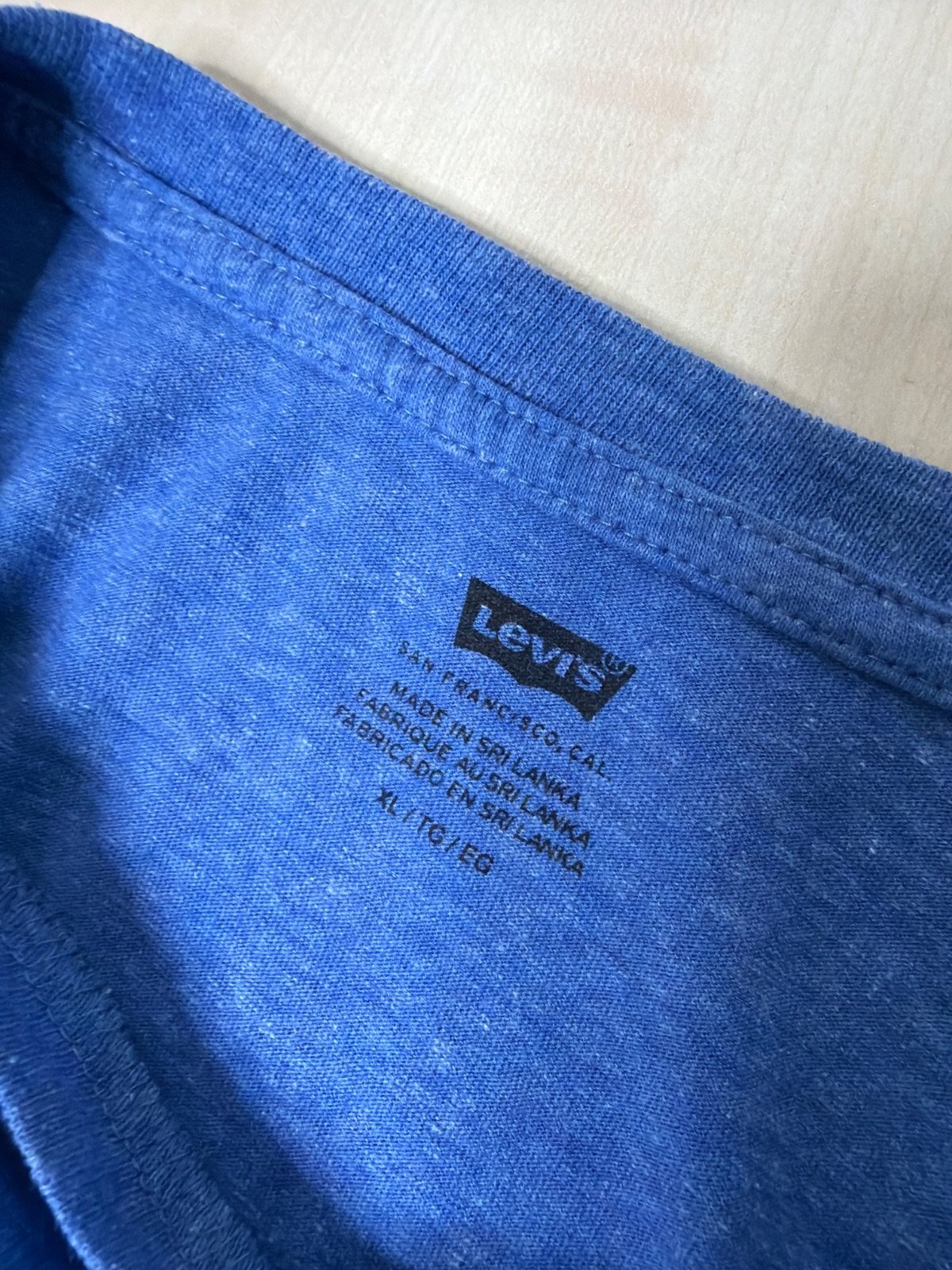 Camiseta Levi's azul jaspeado con bolsillo (Red Tab) - Talla XL — foto 3