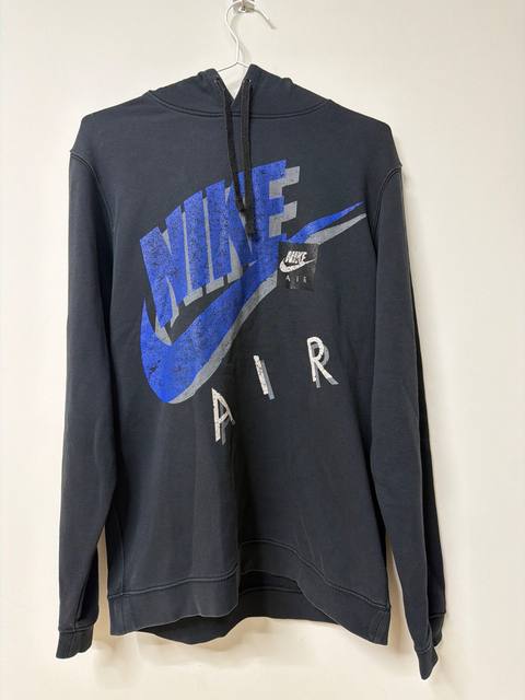 Sudadera Nike Air capucha negra estampado vintage streetwear
