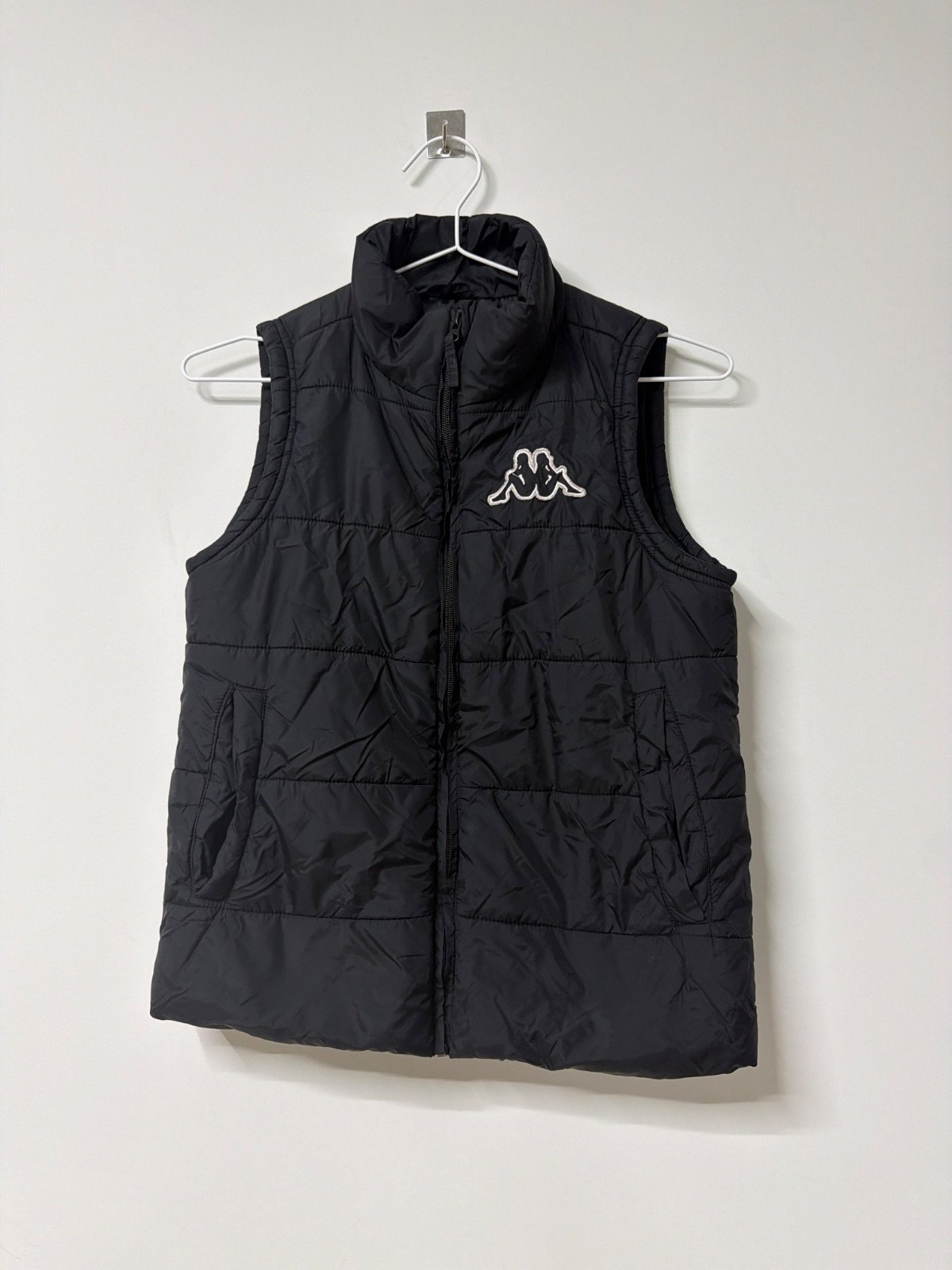 Kappa chaleco acolchado sin mangas Talla XS Negro Vintage