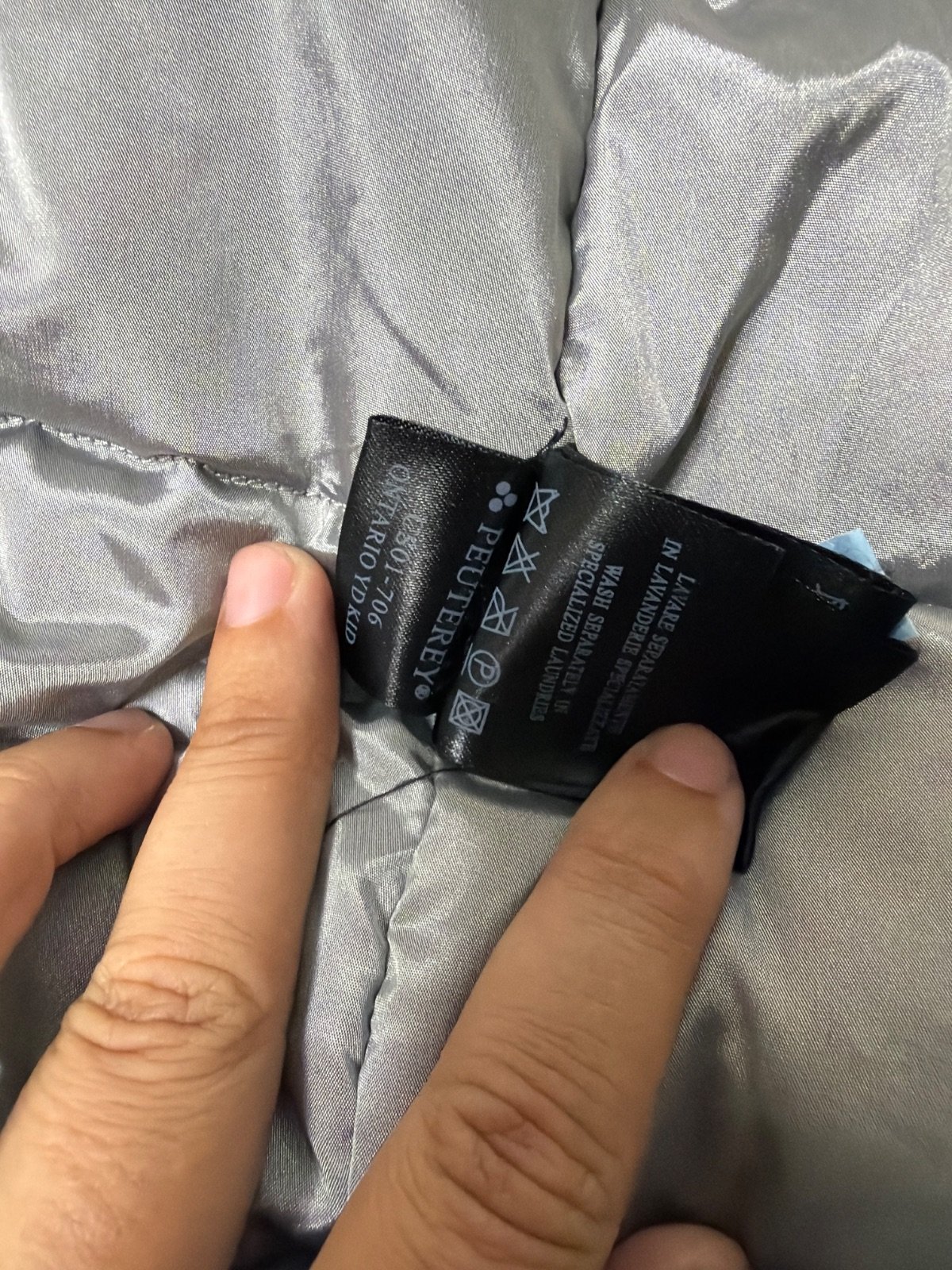 Peuterey chaqueta plumón niño 8 años gris capucha vintage — foto 3
