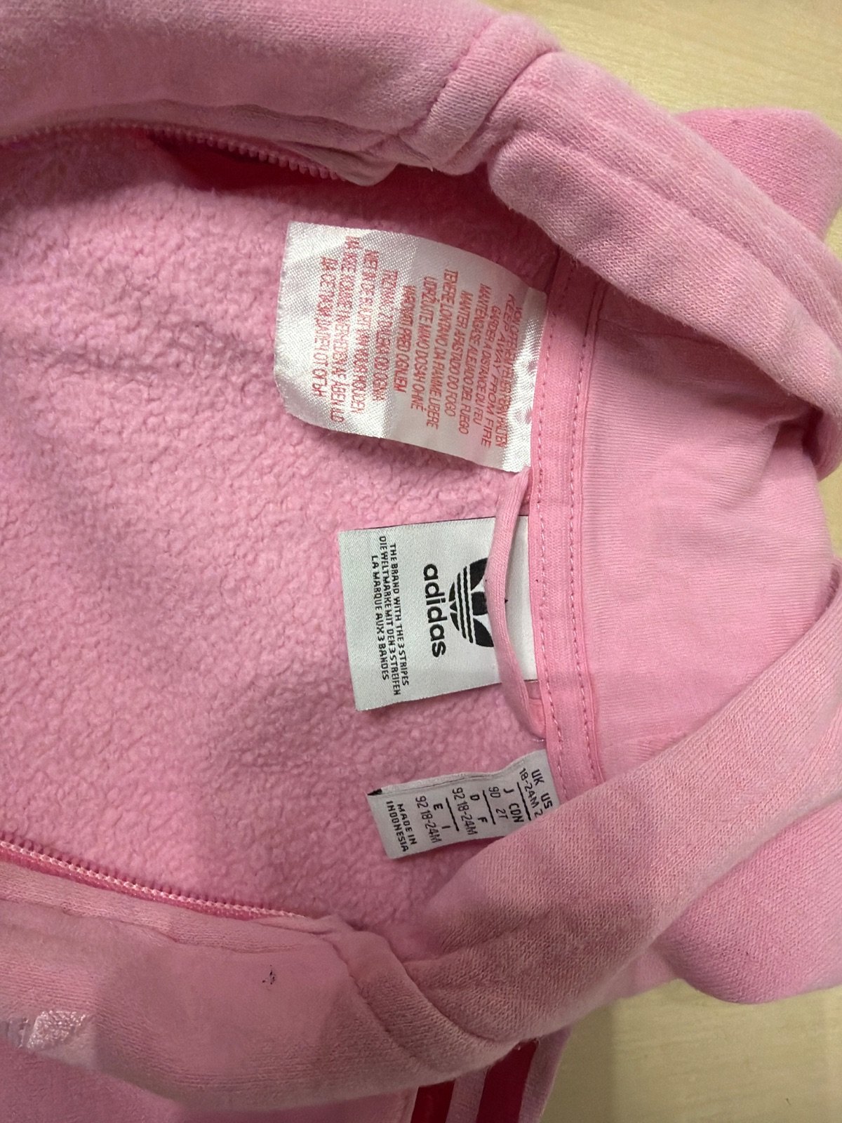 Sudadera Adidas Originals niña Rosa Capucha Trébol Vintage — foto 6