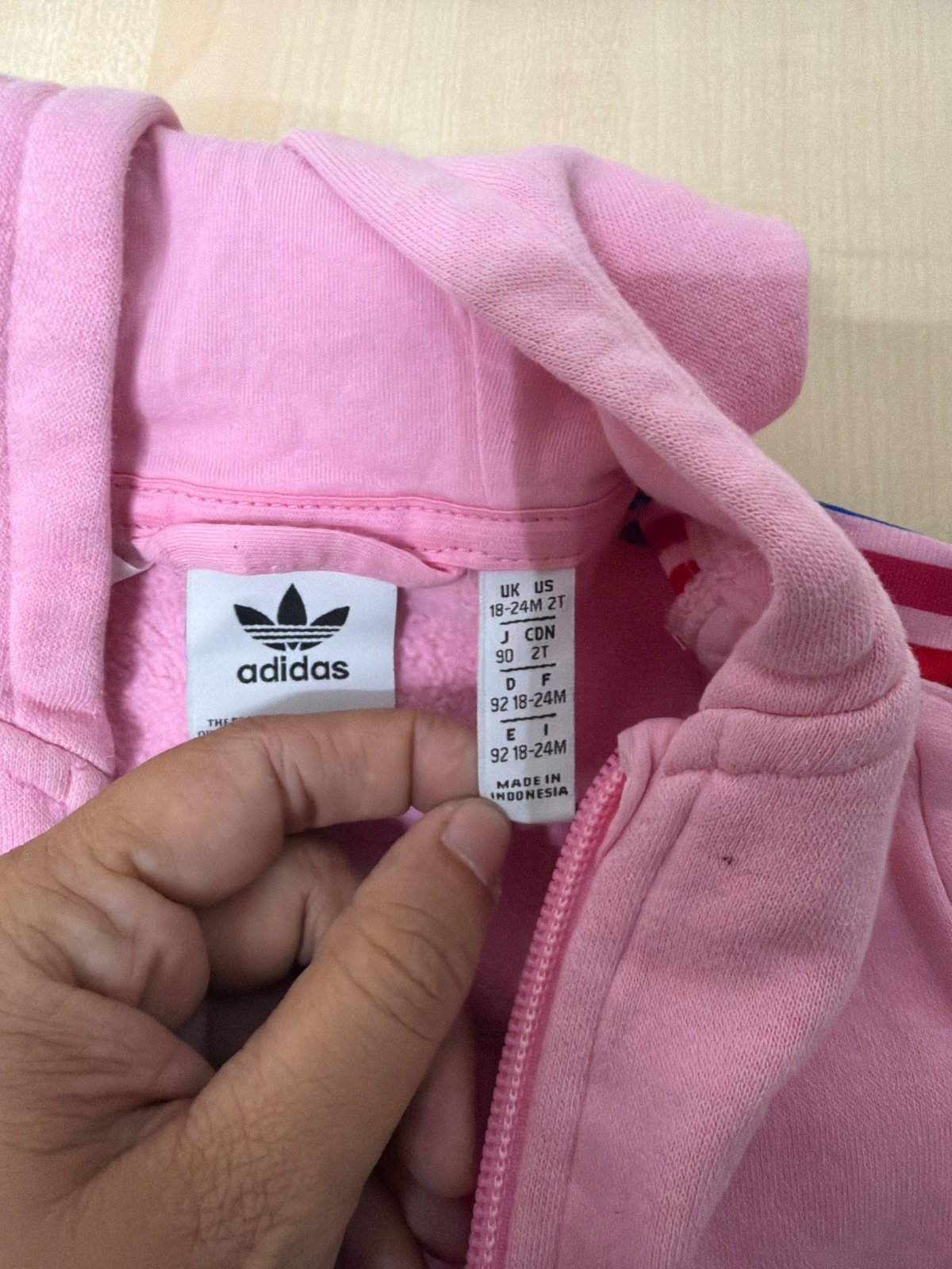 Sudadera Adidas Originals niña Rosa Capucha Trébol Vintage — foto 5