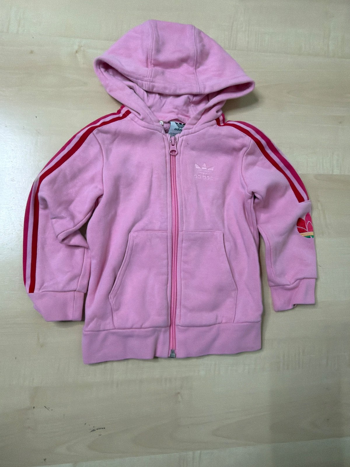 Sudadera Adidas Originals niña Rosa Capucha Trébol Vintage