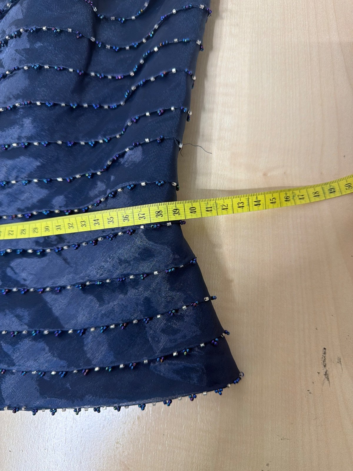 Corset azul marino pedreria talla L vintage noche — foto 5