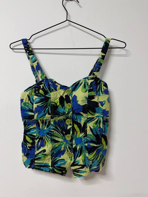 Corset top tirantes estampado floral tropical S/M