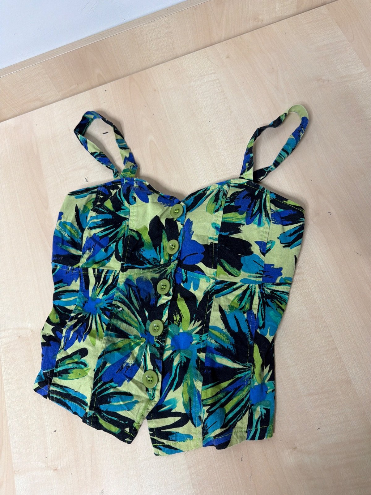 Corset top tirantes estampado floral tropical S/M — foto 3
