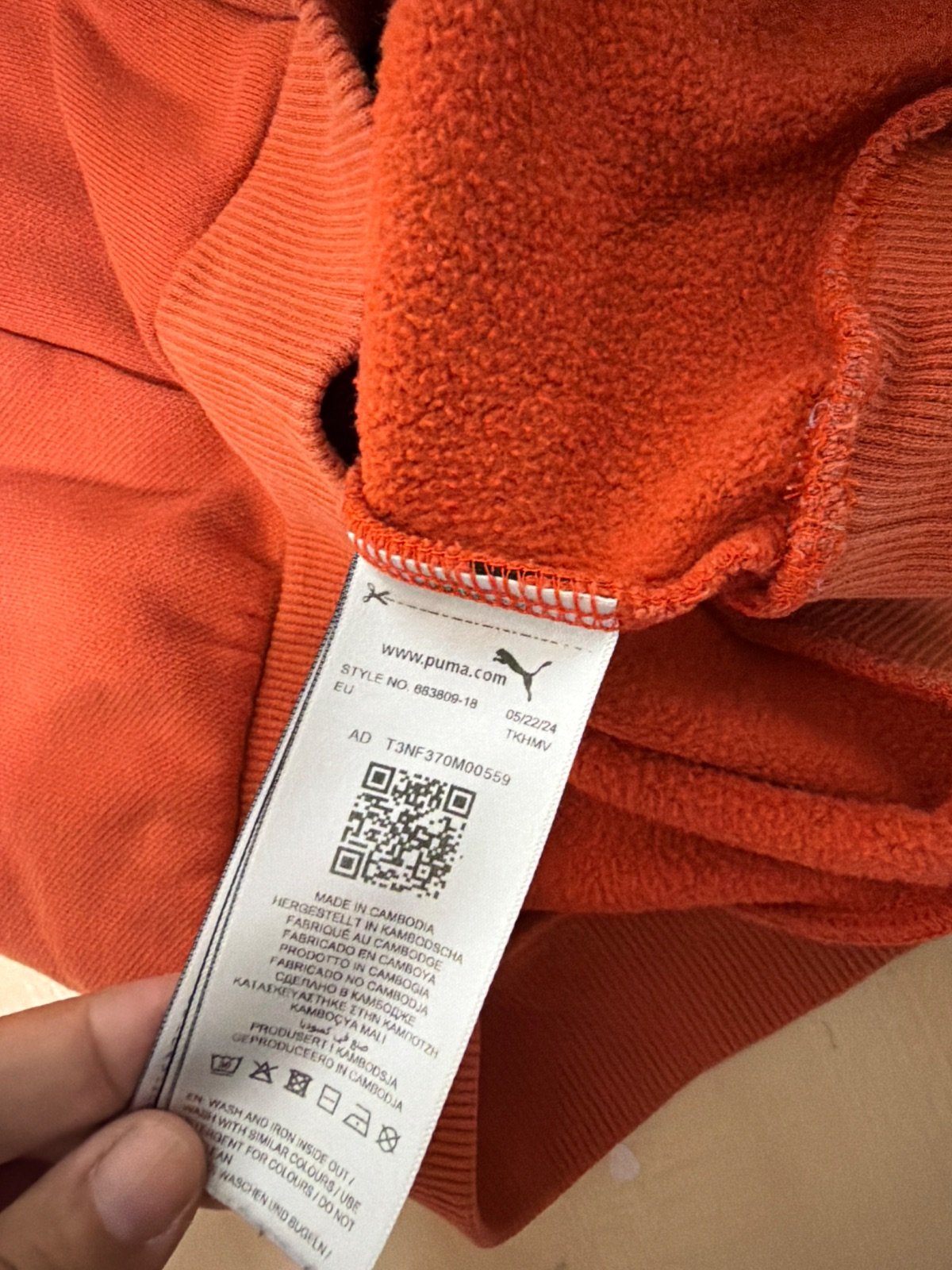 Sudadera Puma niño/a naranja capucha canguro streetwear — foto 8