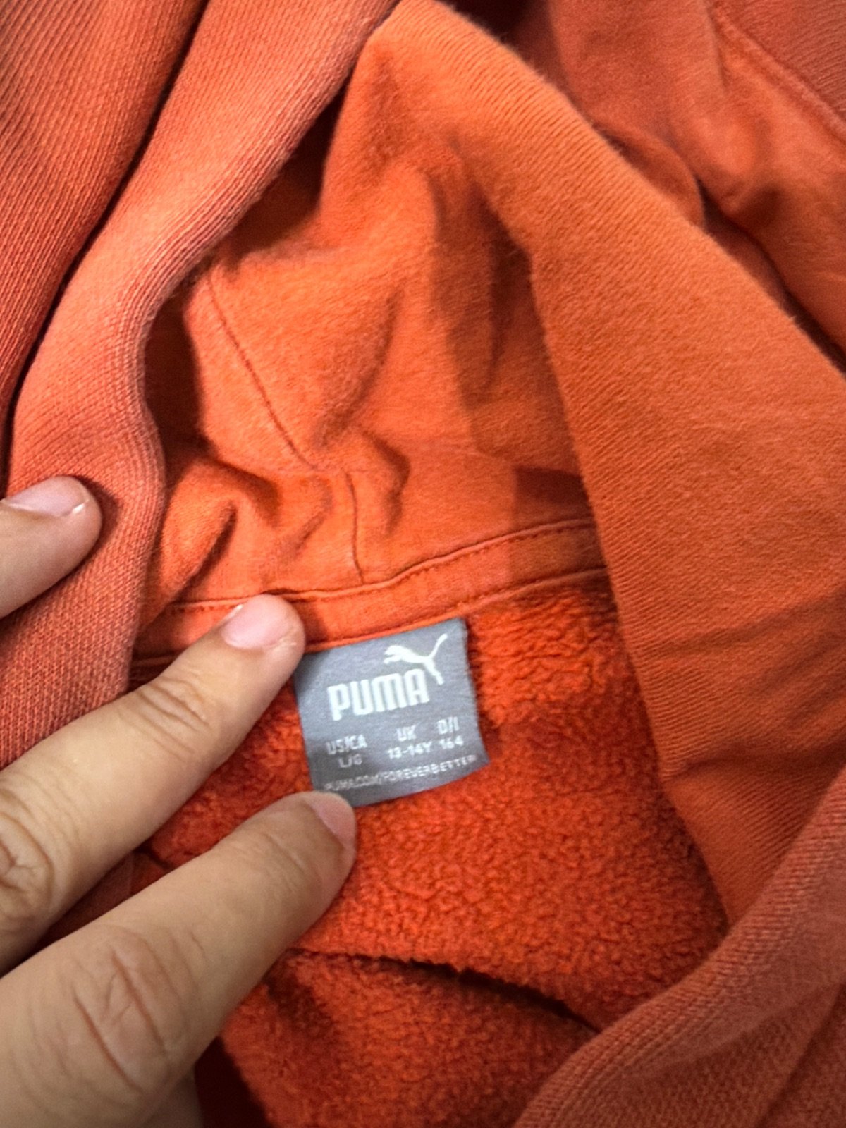 Sudadera Puma niño/a naranja capucha canguro streetwear — foto 7