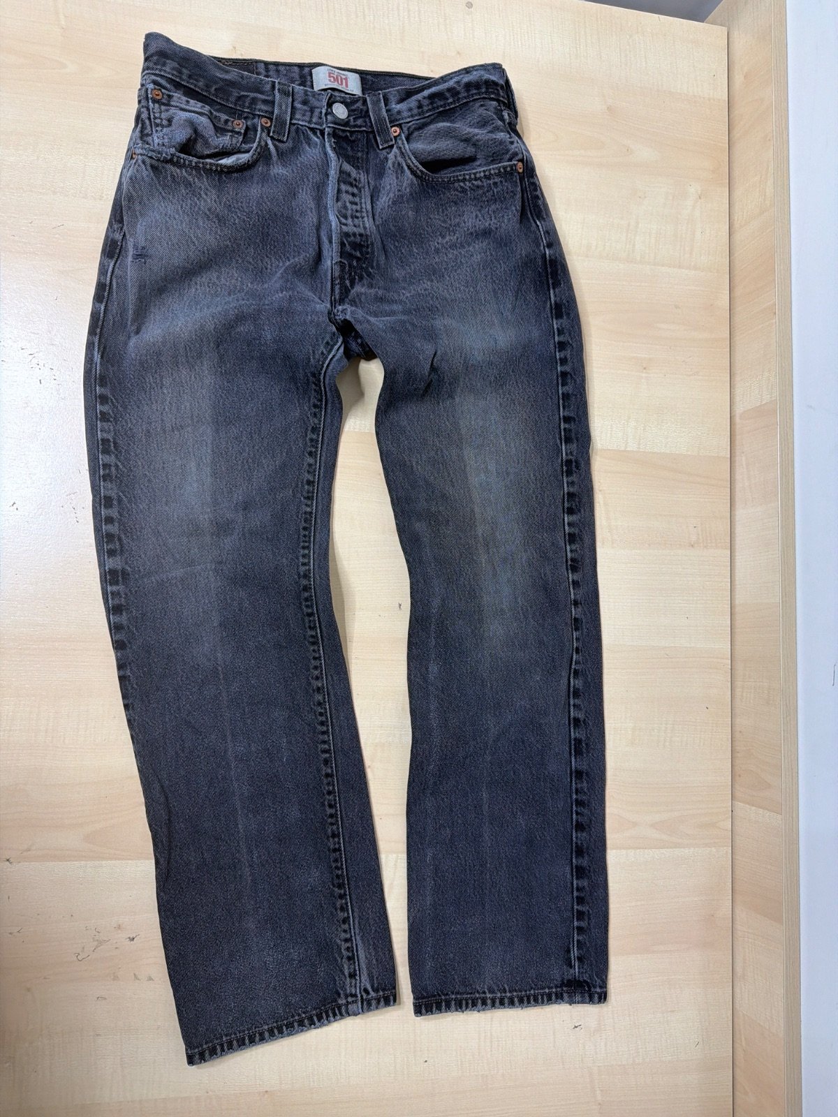 Levi's 501 vaquero negro gris W31 L30 vintage streetwear