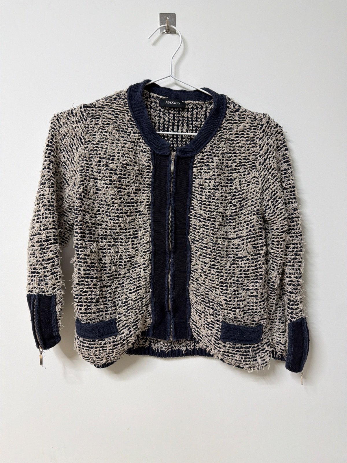 Max&Co chaqueta punto tweed bouclé Talla S Vintage Chic