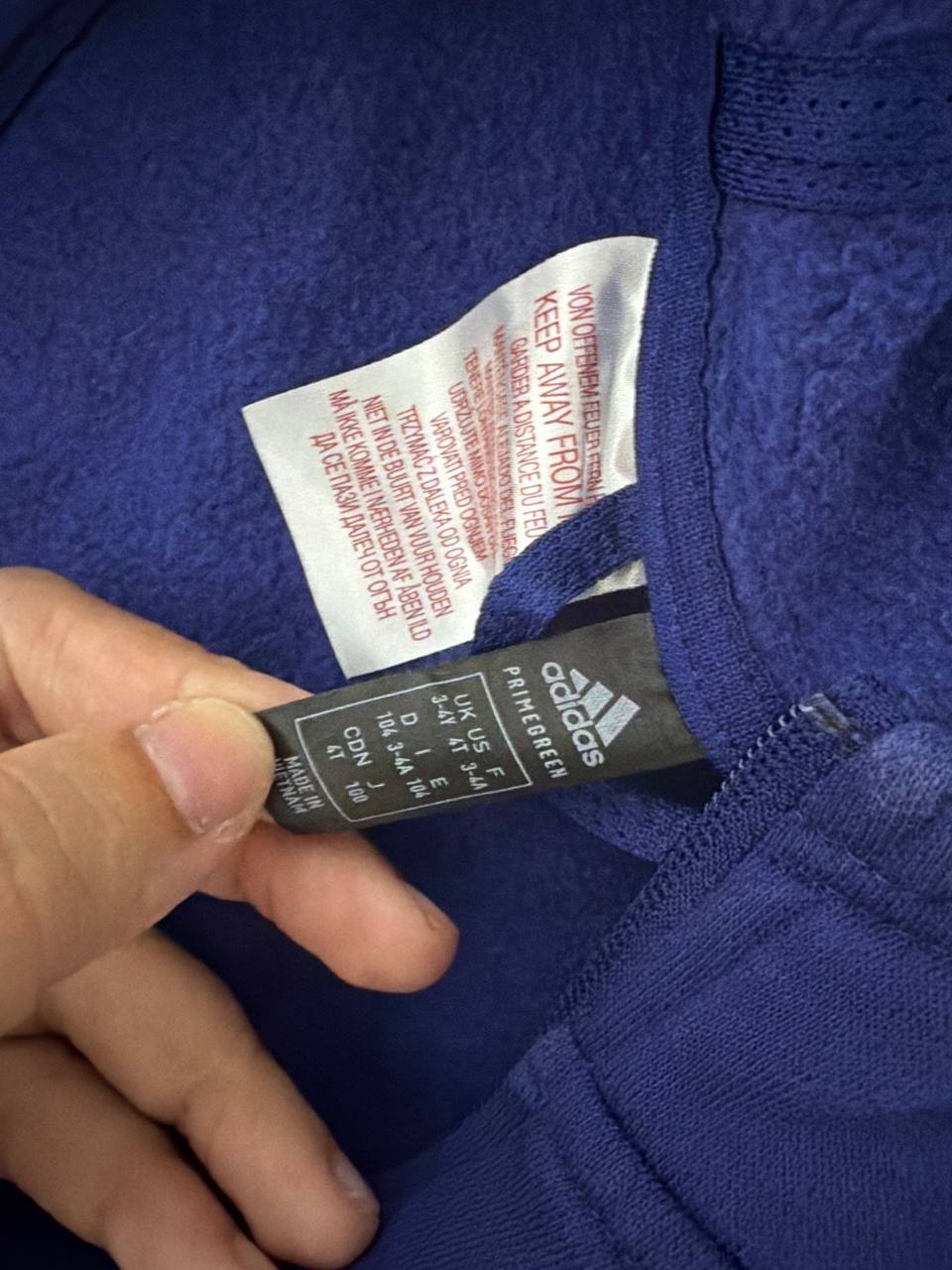 Adidas sudadera capucha bebé azul gris niño deporte — foto 4
