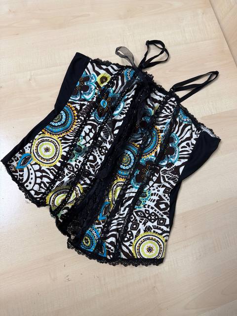 Corset Youckey bustier animal print cebra floral vintage
