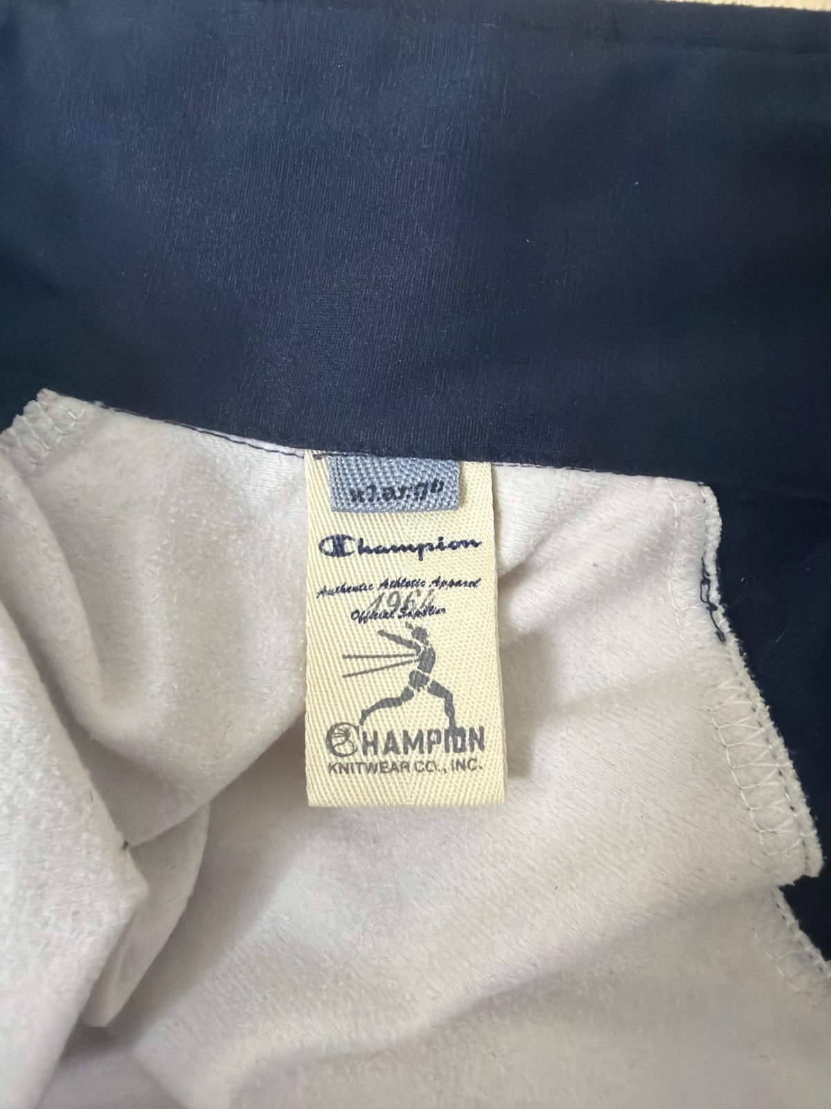 Champion Track Jacket Vintage Azul Crema Streetwear Retro — foto 3