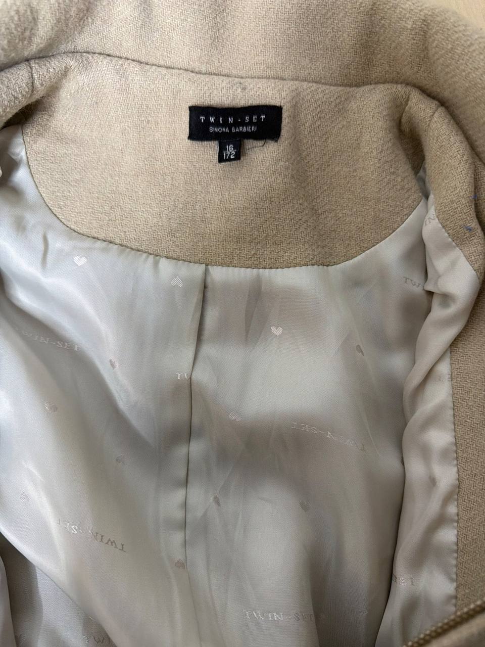 Twin-Set Simona Barbieri abrigo beige T16/172 vintage italiano — foto 3