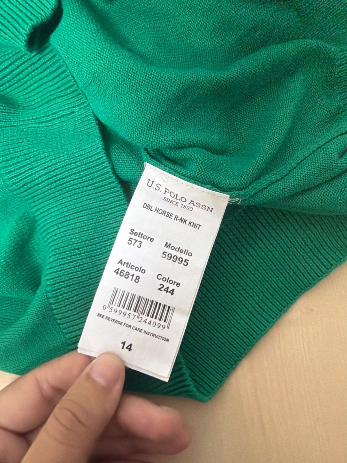 U.S. Polo Assn. jersey niño Talla 14 verde vintage preppy — foto 4
