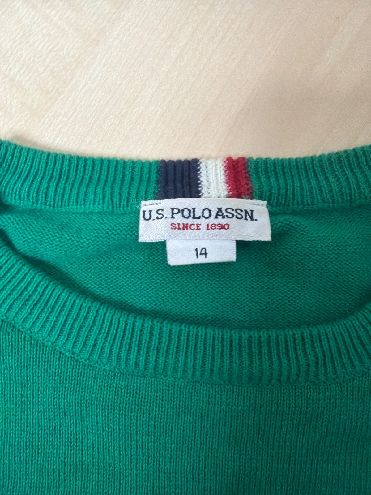 U.S. Polo Assn. jersey niño Talla 14 verde vintage preppy — foto 3