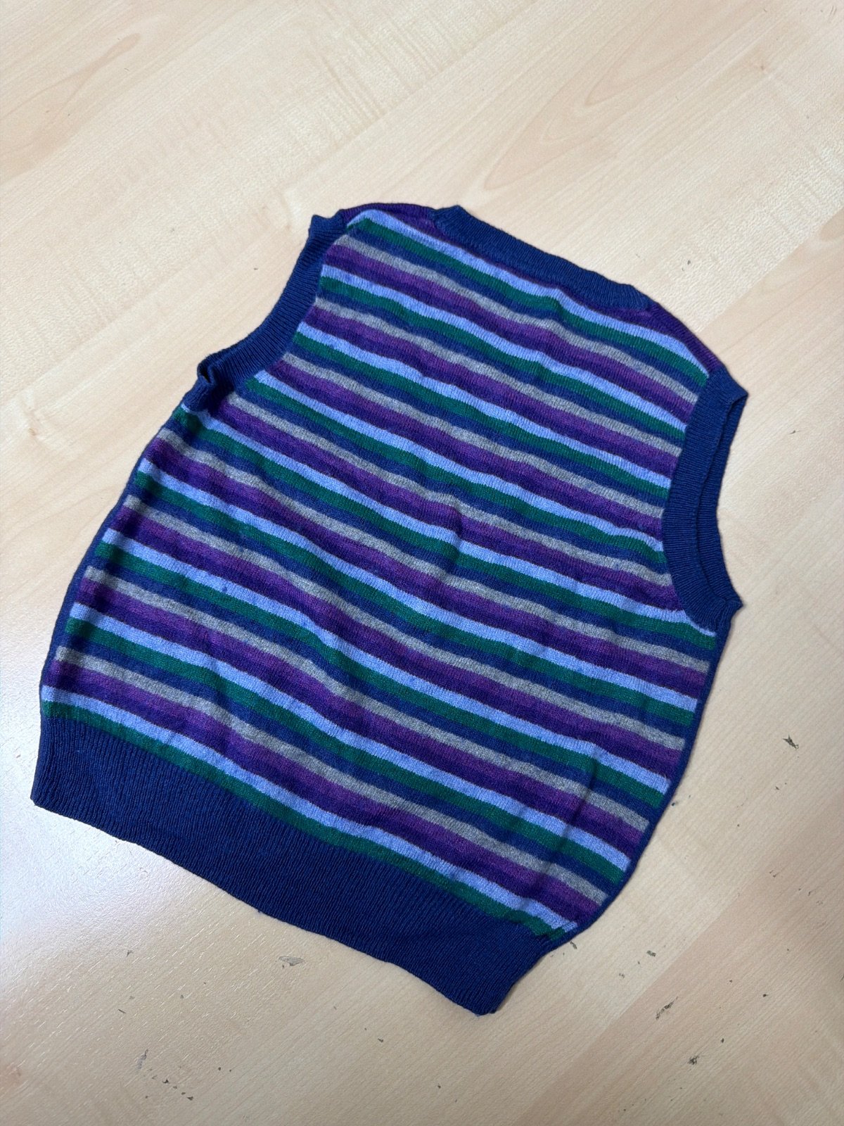 Chaleco de punto vintage GF Ferré azul con logo bordado - Talla 4 Años (4A) — foto 5