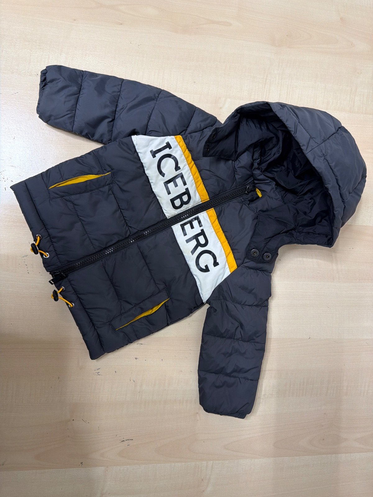 Iceberg chaqueta acolchada bebé azul marino vintage streetwear