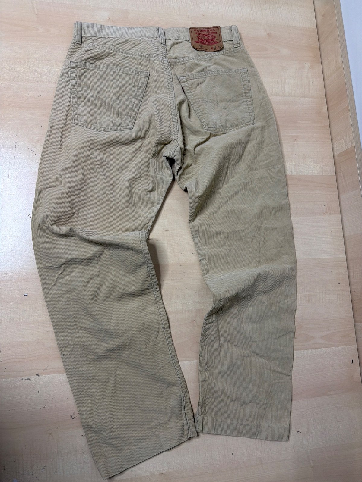 Levi's pantalón pana beige W32 vintage recto tobillero — foto 4