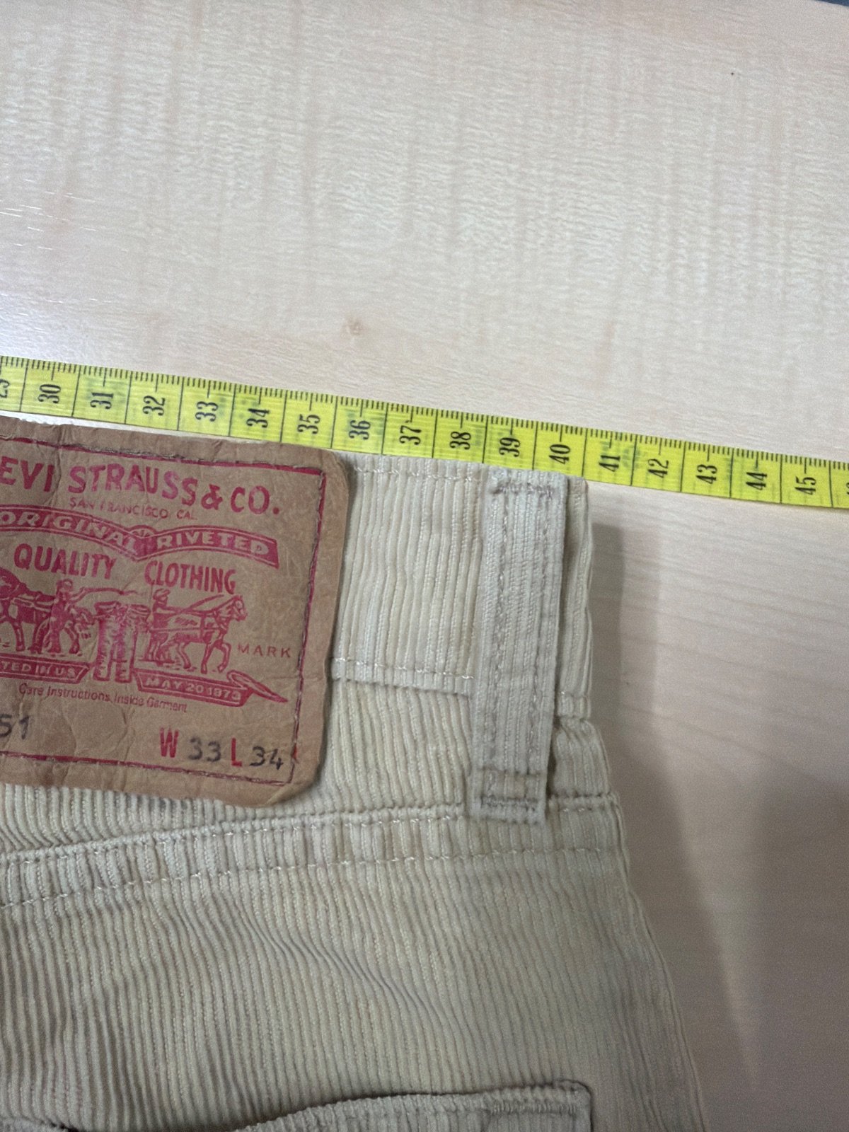 Levi's pantalón pana beige W32 vintage recto tobillero — foto 11
