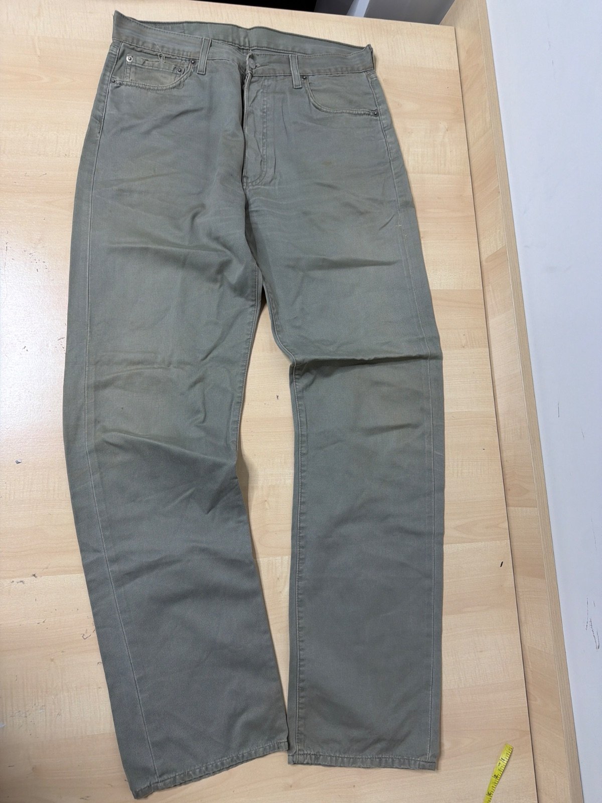 Levi's pantalón recto verde caqui militar vintage W34