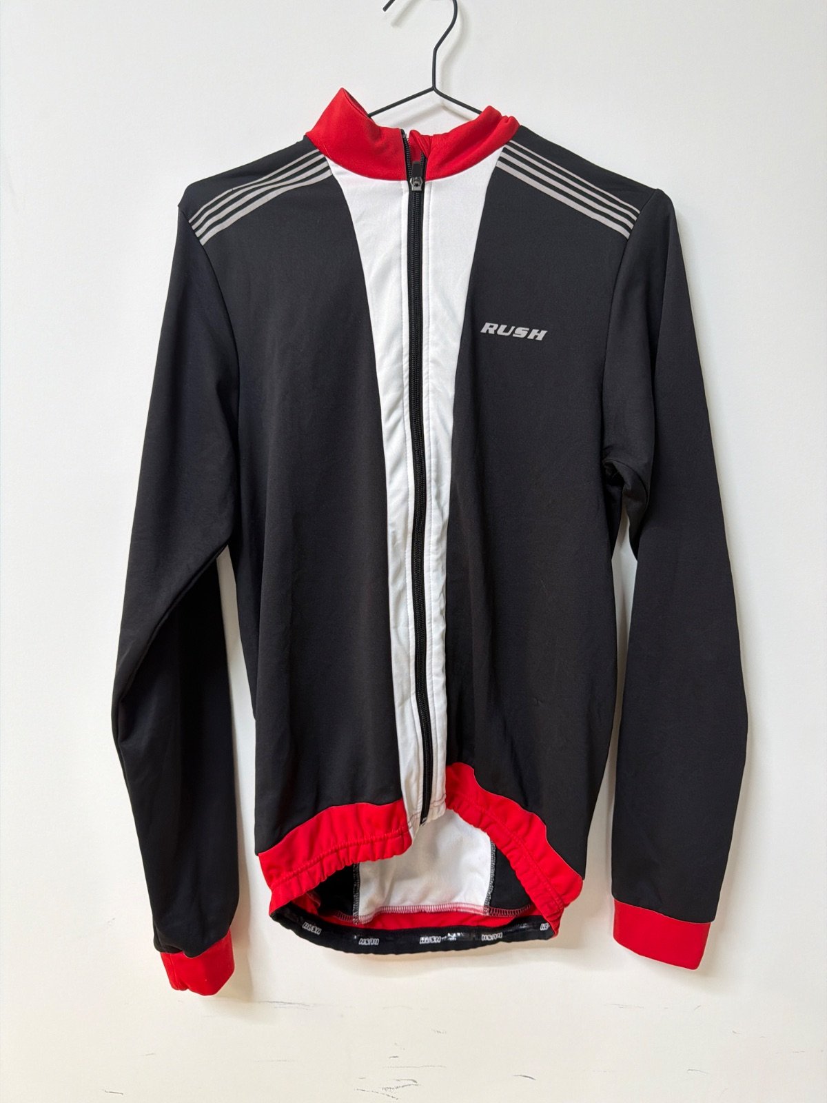 RUSH Maillot Ciclismo Manga Larga Negro Rojo Vintage