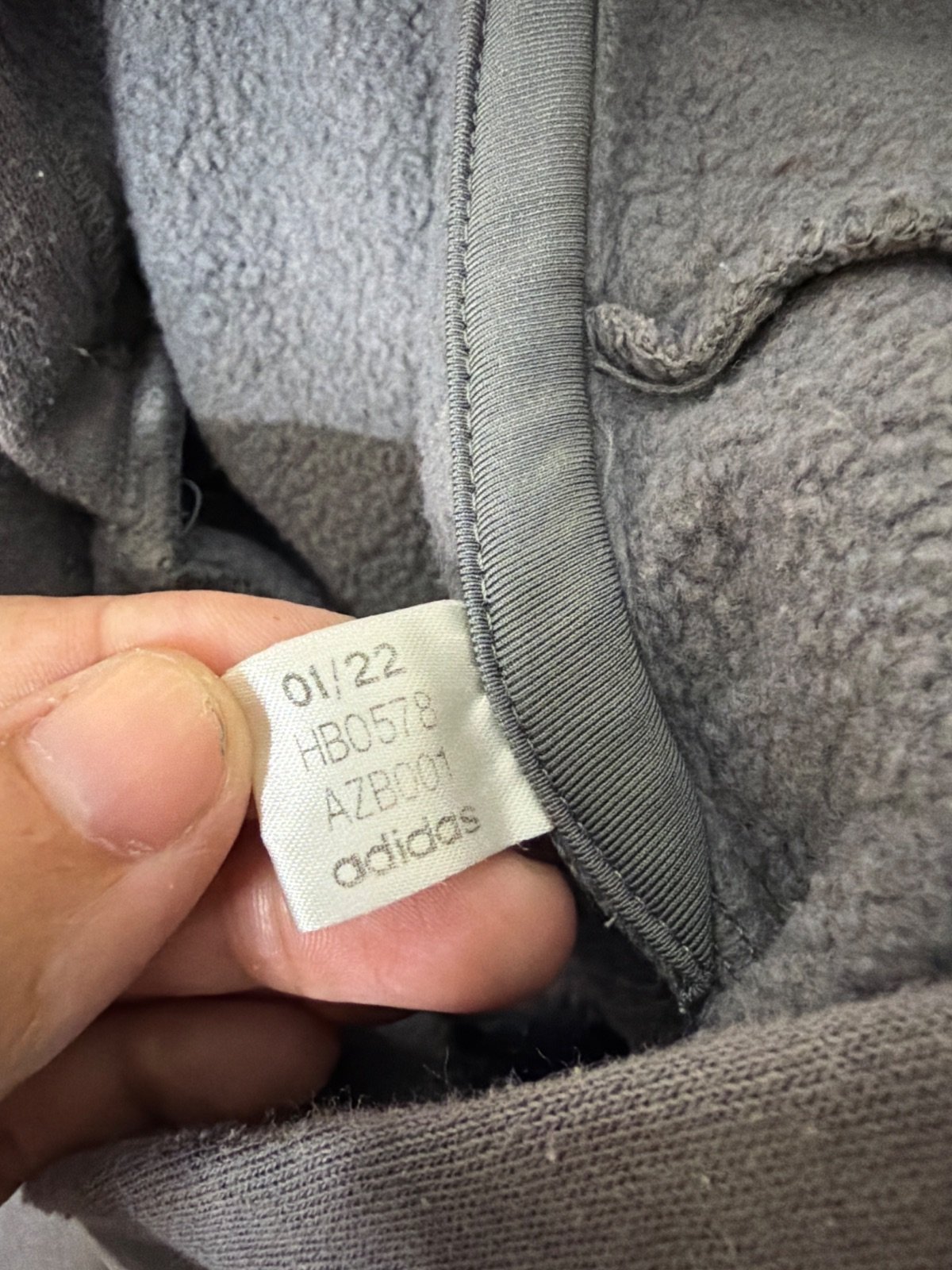 Sudadera Adidas capucha gris talla L básica streetwear — foto 4