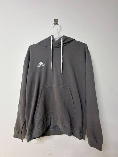 Sudadera Adidas capucha gris talla L básica streetwear