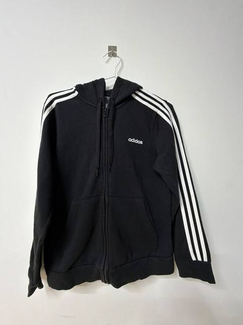 Sudadera Adidas capucha negra 3 rayas Talla L Streetwear