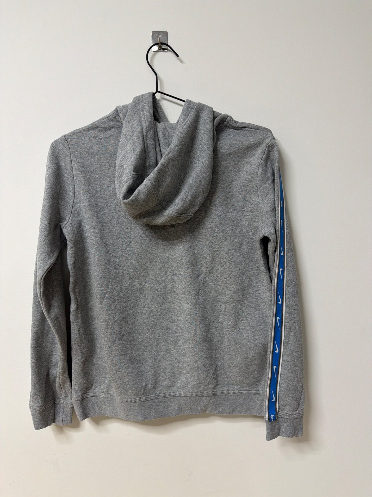 Sudadera Nike capucha gris swoosh azul streetwear vintage — foto 2
