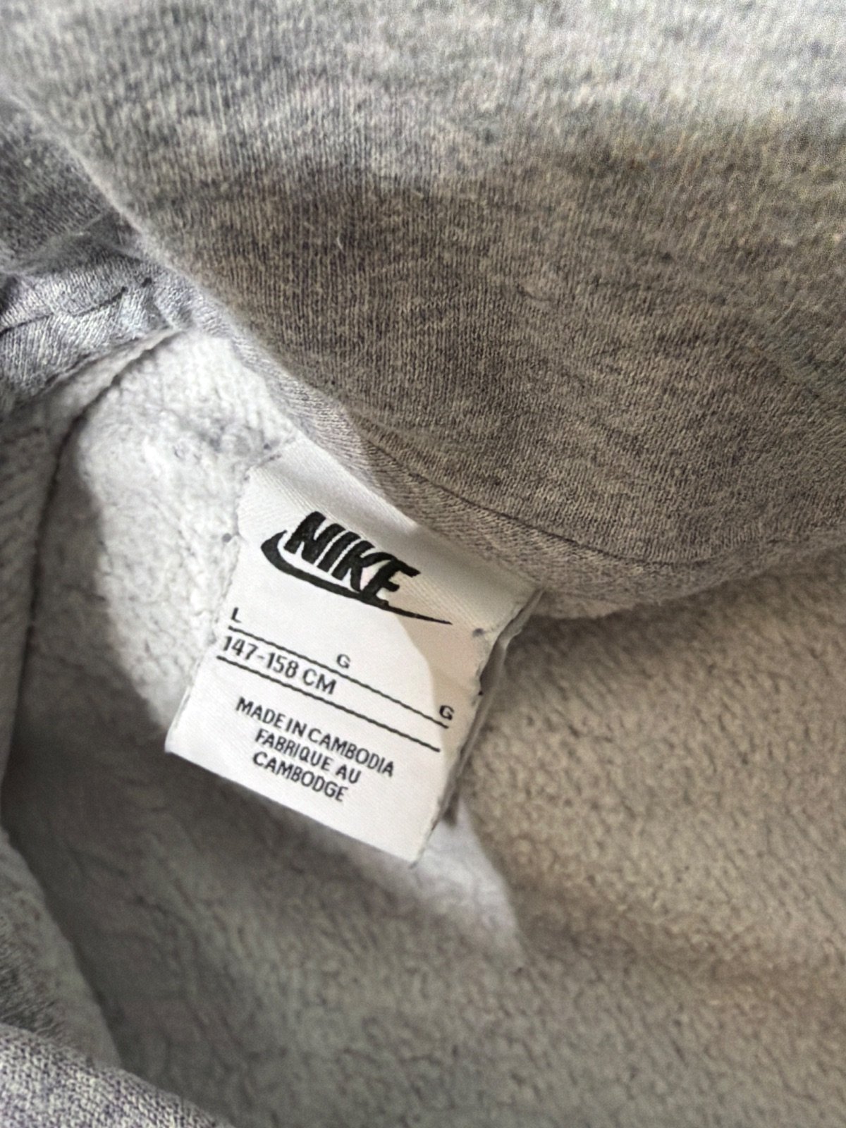 Sudadera Nike capucha gris swoosh azul streetwear vintage — foto 7