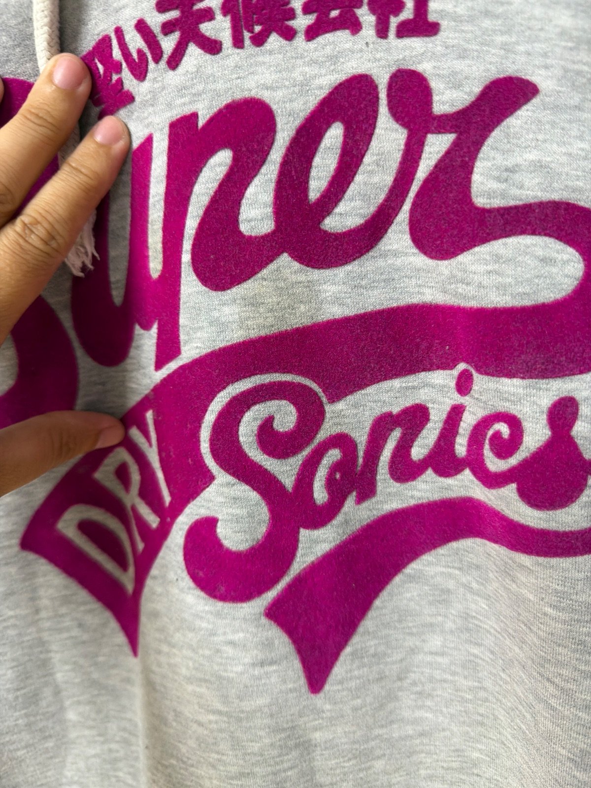 Superdry Sudadera Capucha Sonics Gris Estampado Streetwear — foto 2