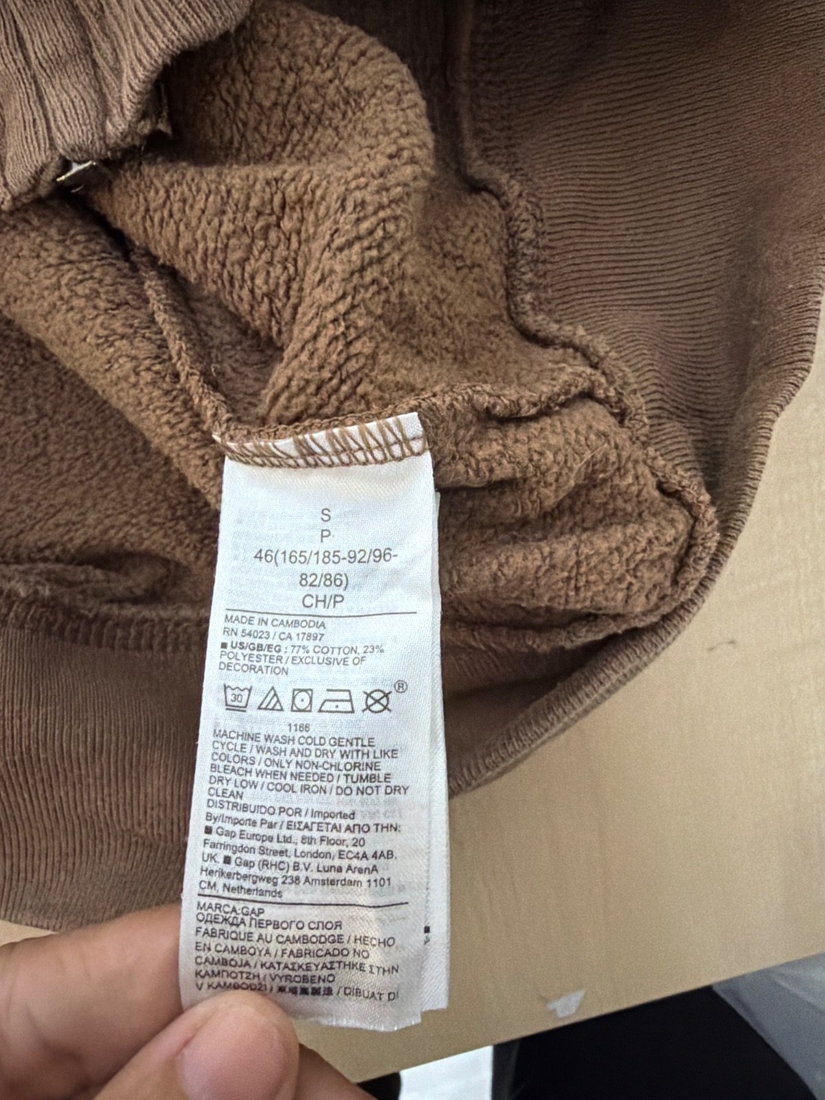 Sudadera GAP capucha marrón Talla S borreguito vintage — foto 5