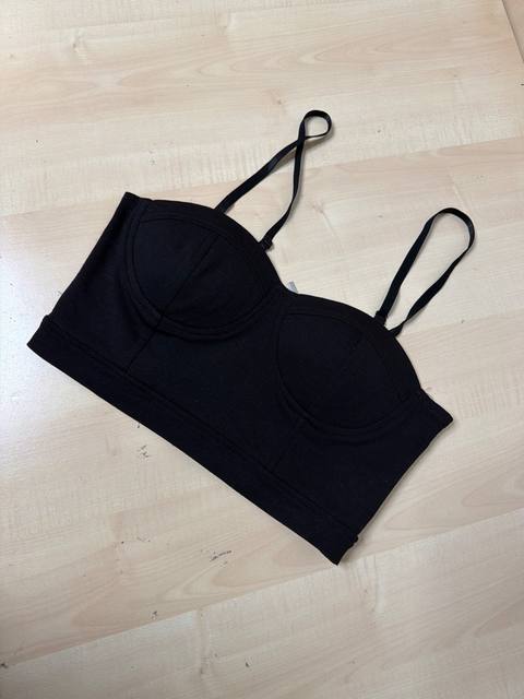 Tally Weijl corsé top negro L cremallera Y2K vintage